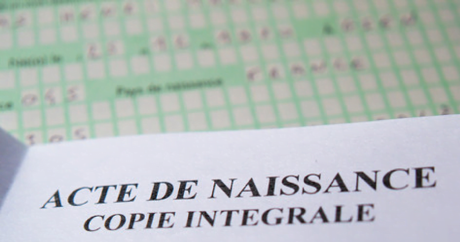 Copie d'acte de naissance