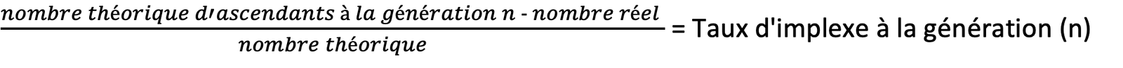 formule taux d'implexe en généalogie