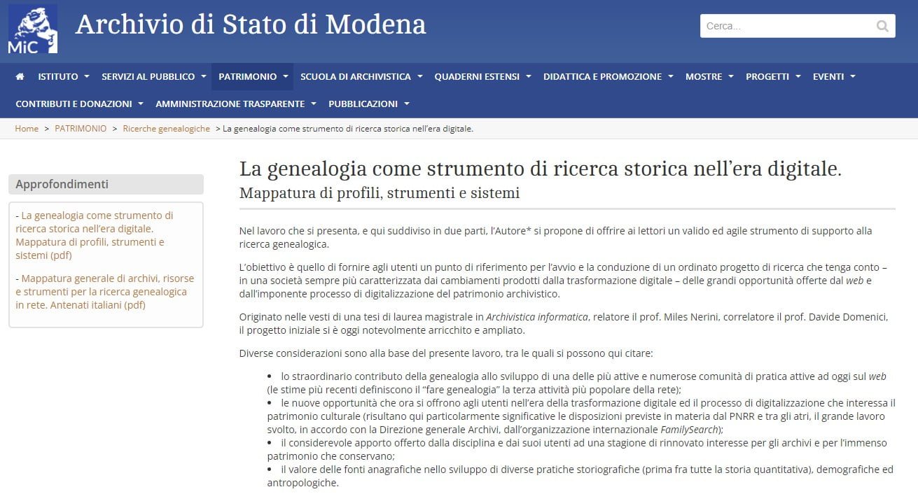 Une cartographie générale des archives italiennes