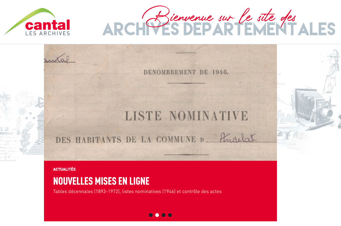 Cantal : de nouvelles tables décennales, des recensements et répertoires