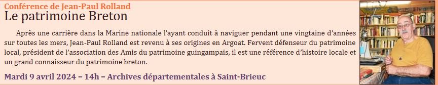 Conférence de Jean-Paul Rolland : Le patrimoine Breton