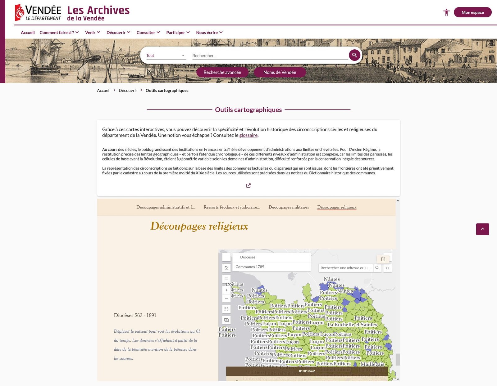 Vendée : l’histoire par les cartes en ligne