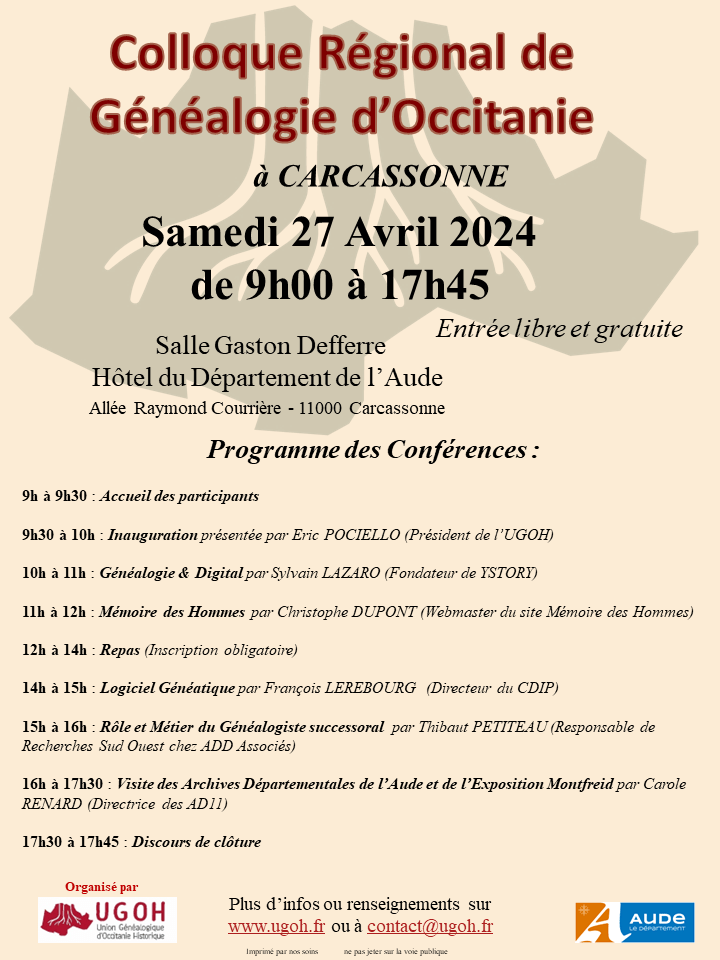 2ème Colloque Régional de Généalogie d’Occitanie