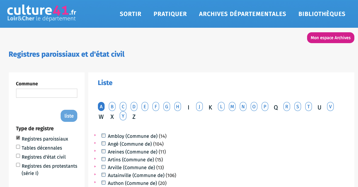 Loir-et-Cher : mise en ligne des registres paroissiaux communaux