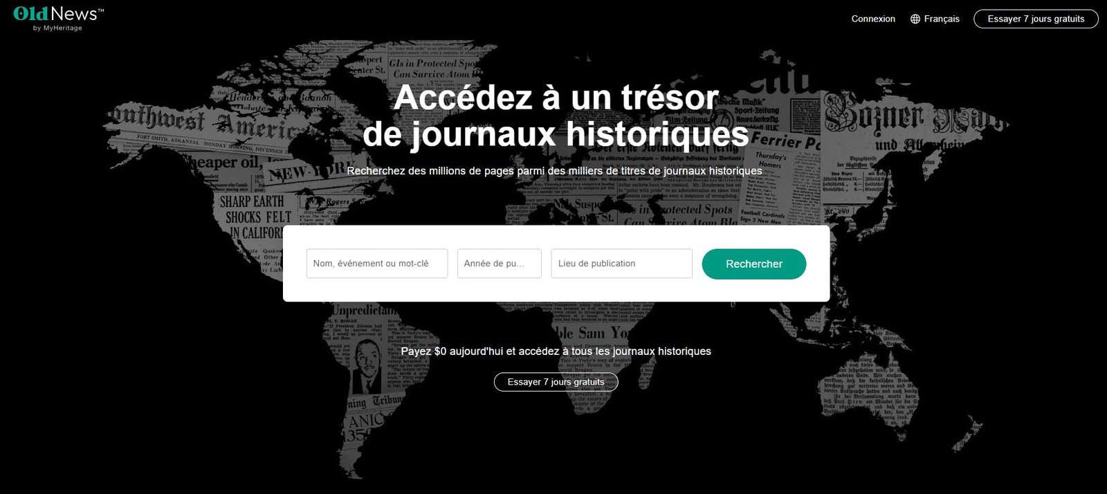 OldNews.com : des archives en ligne de journaux du monde entier