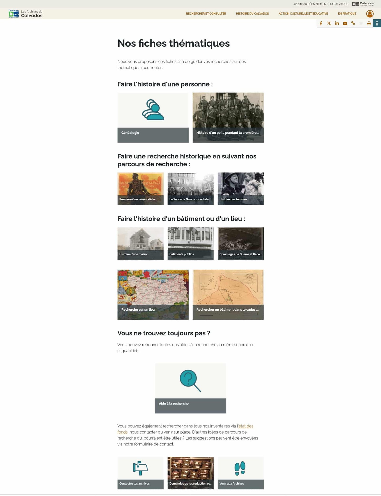 Une aide à la recherche conçue par les Archives du Calvados