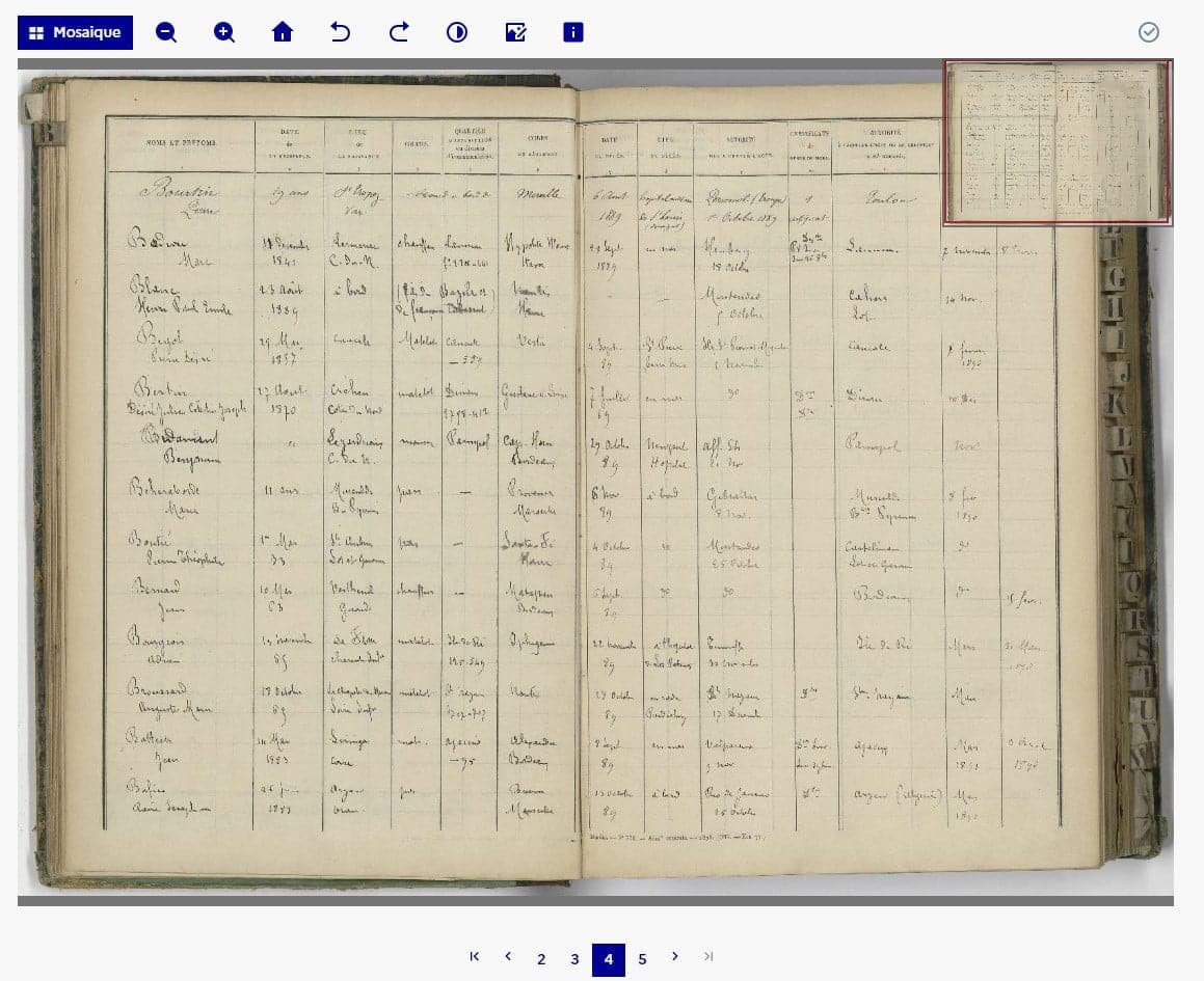 Indexation de l’état civil en mer