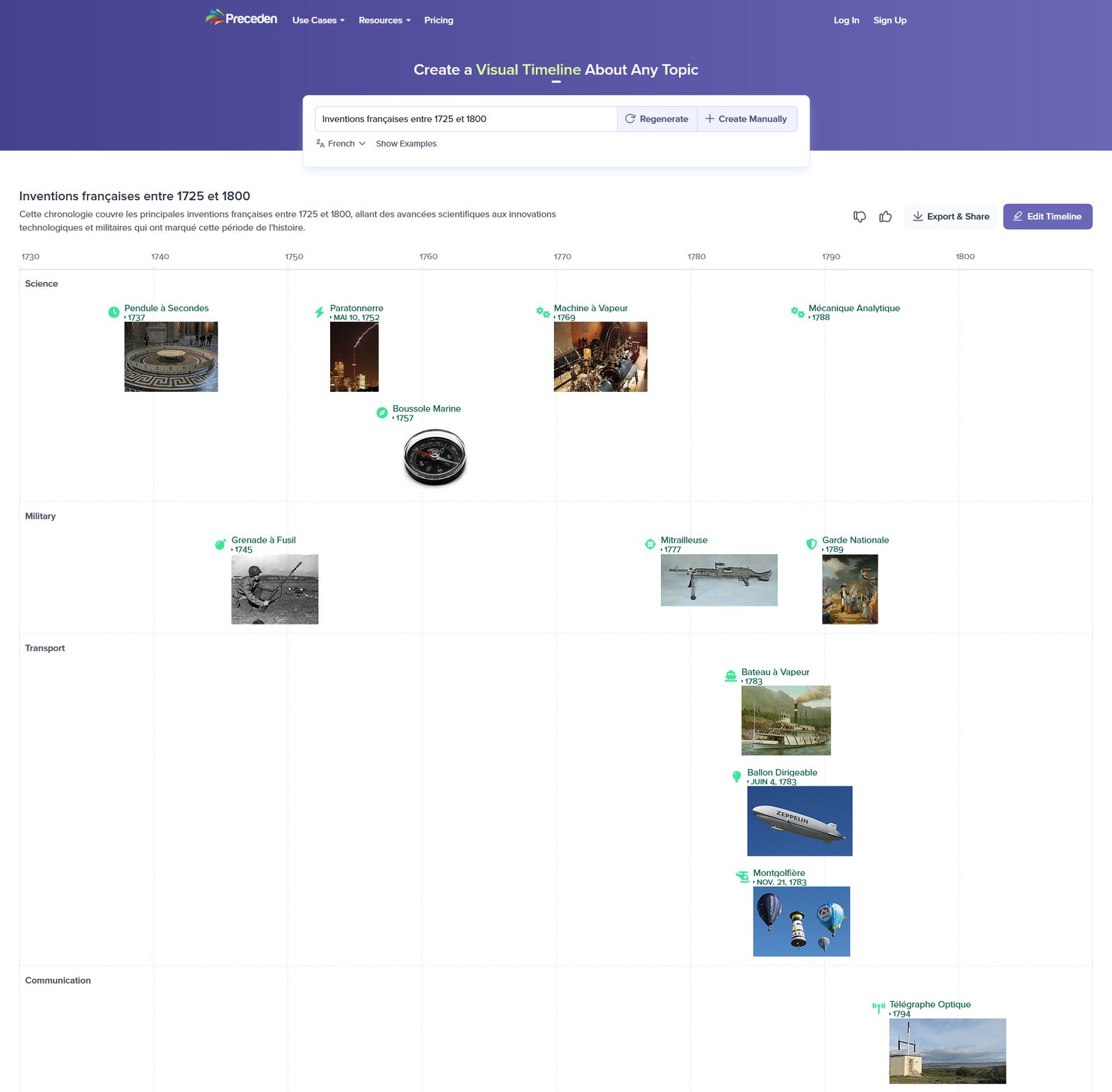 Preceden, pour créer des frises chronologiques avec l’IA