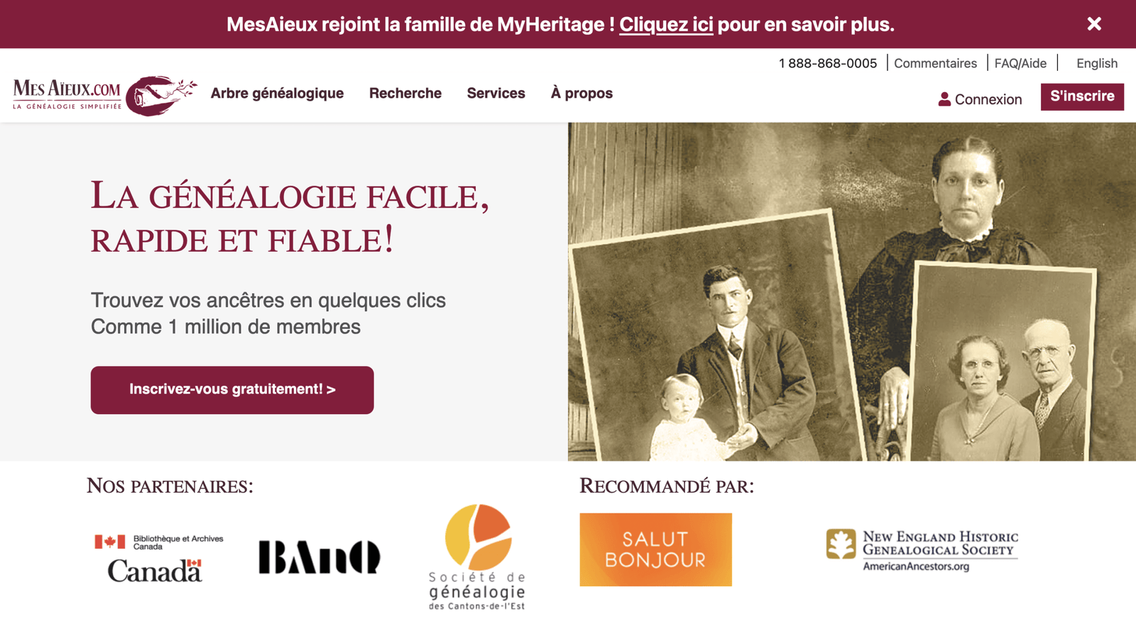  ​MyHeritage rachète le portail canadien MesAieux.com