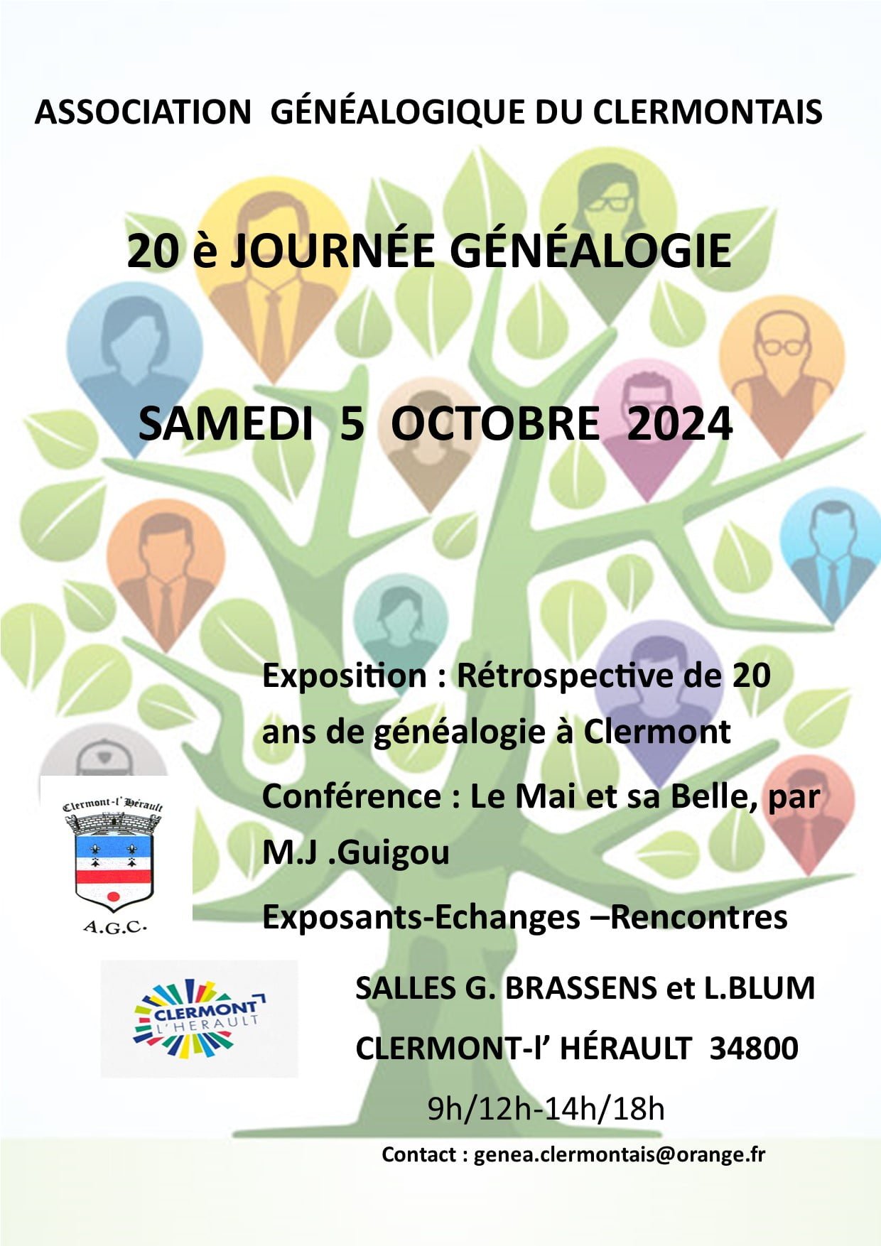  ​20 ème journée généalogie de l’association généalogique du Clermontais