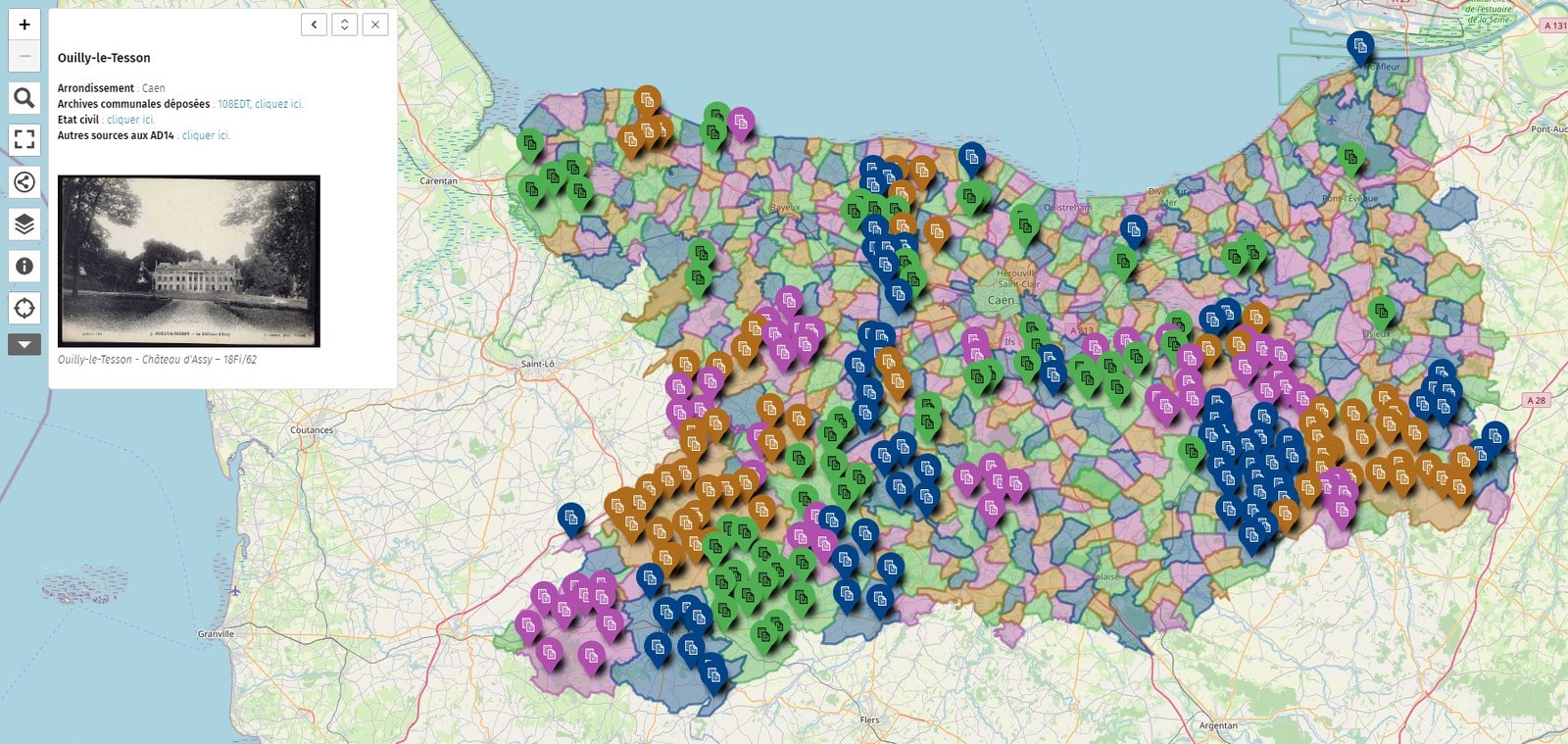  ​Les Archives du Calvados inventent une carte cliquable pour faciliter vos recherches