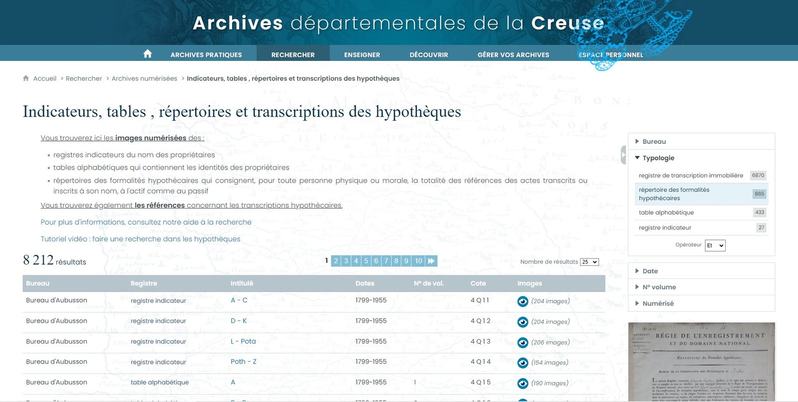  ​Les Archives de la Creuse remanient en profondeur les moteurs de leur site internet