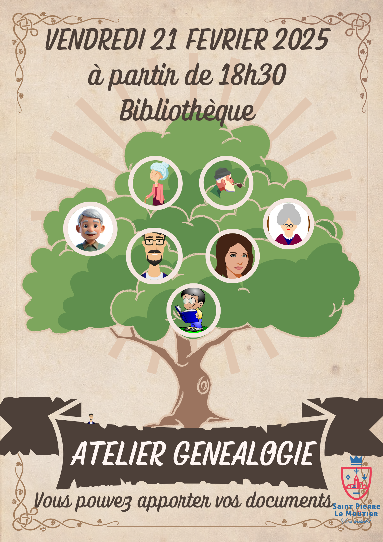  ​Atelier de généalogie à Saint-Pierre-le-Moûtier (58)