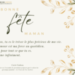 Carte cadeau généalogie pour la fête des mères avec citation émouvante et décor végétal