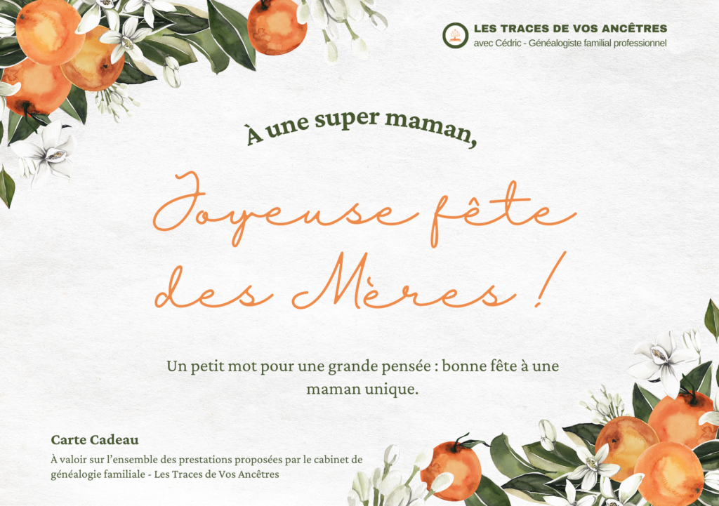 Carte de fête des mères avec décoration fruitée et message affectueux