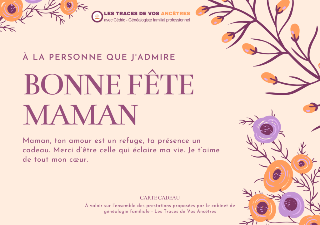 Carte illustrée pour souhaiter une joyeuse fête à maman avec message d’amour